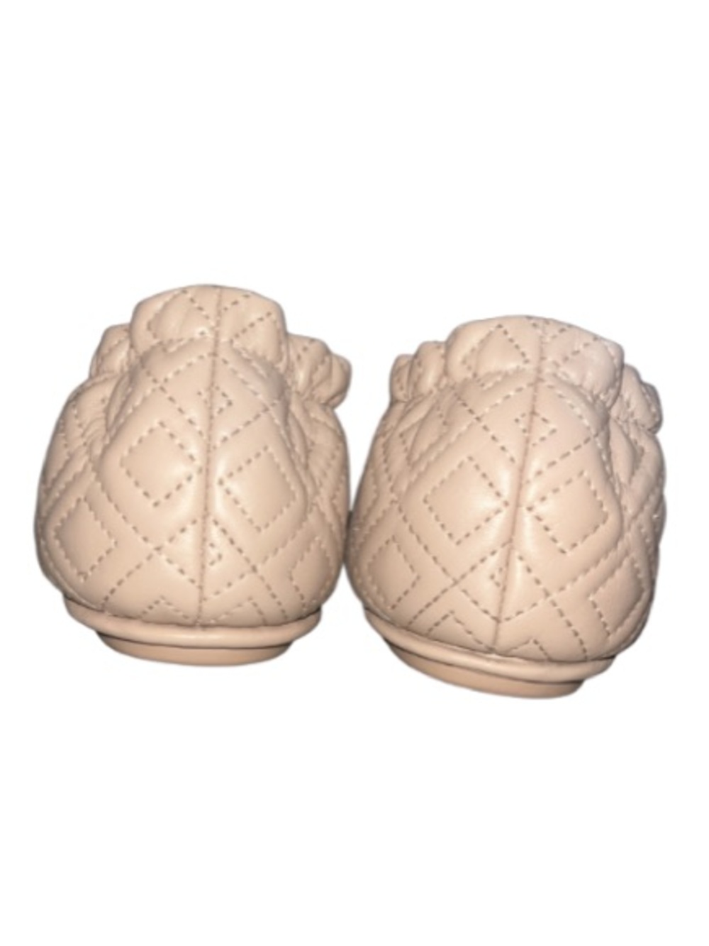 Tory Burch Minnie Quilted Ballet Travel Flats Goan Sand Pink Nude Gold Size 10M - Picture 11 of 11